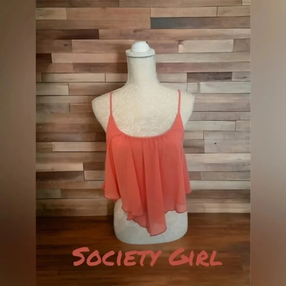 Society Girl Boho cropped top spaghetti straps size‎ M - Picture 2 of 10